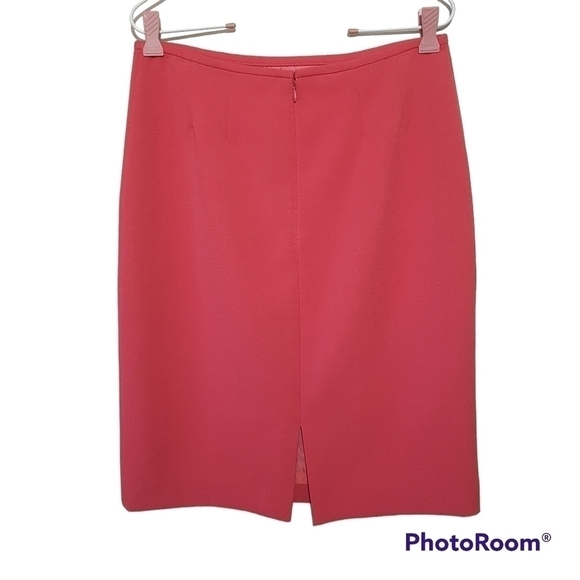 Tahari Arthur S Levine Zippered Coral Midi Skirt - Picture 3 of 12